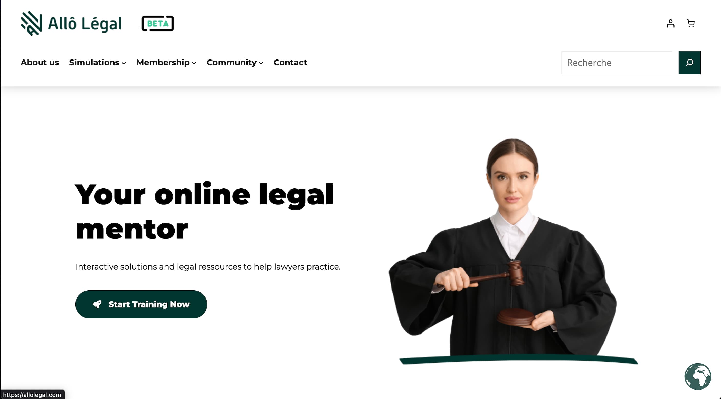 Screenshot of Allo Legal